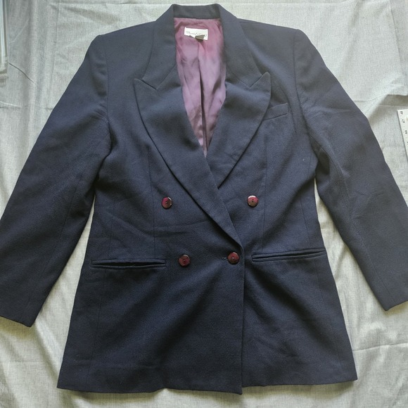 Daniel Field Jackets & Blazers - VTG Womens 100% Wool Blazer Size 12 Black Suit Jacket Made In USA 90s Grandpa